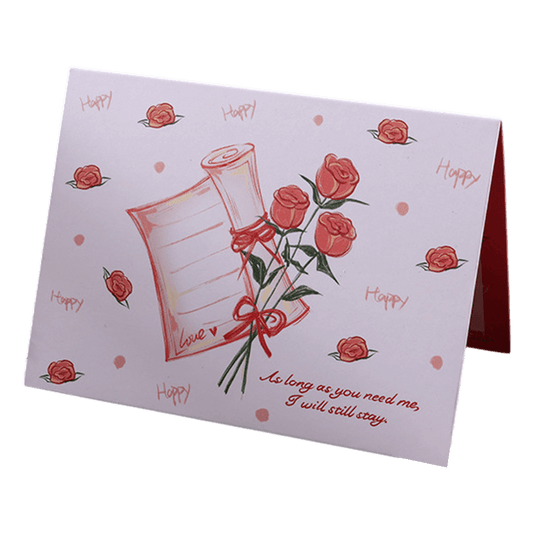 Aangepaste Rozen Reel Valentijnsdagkaart Rood
