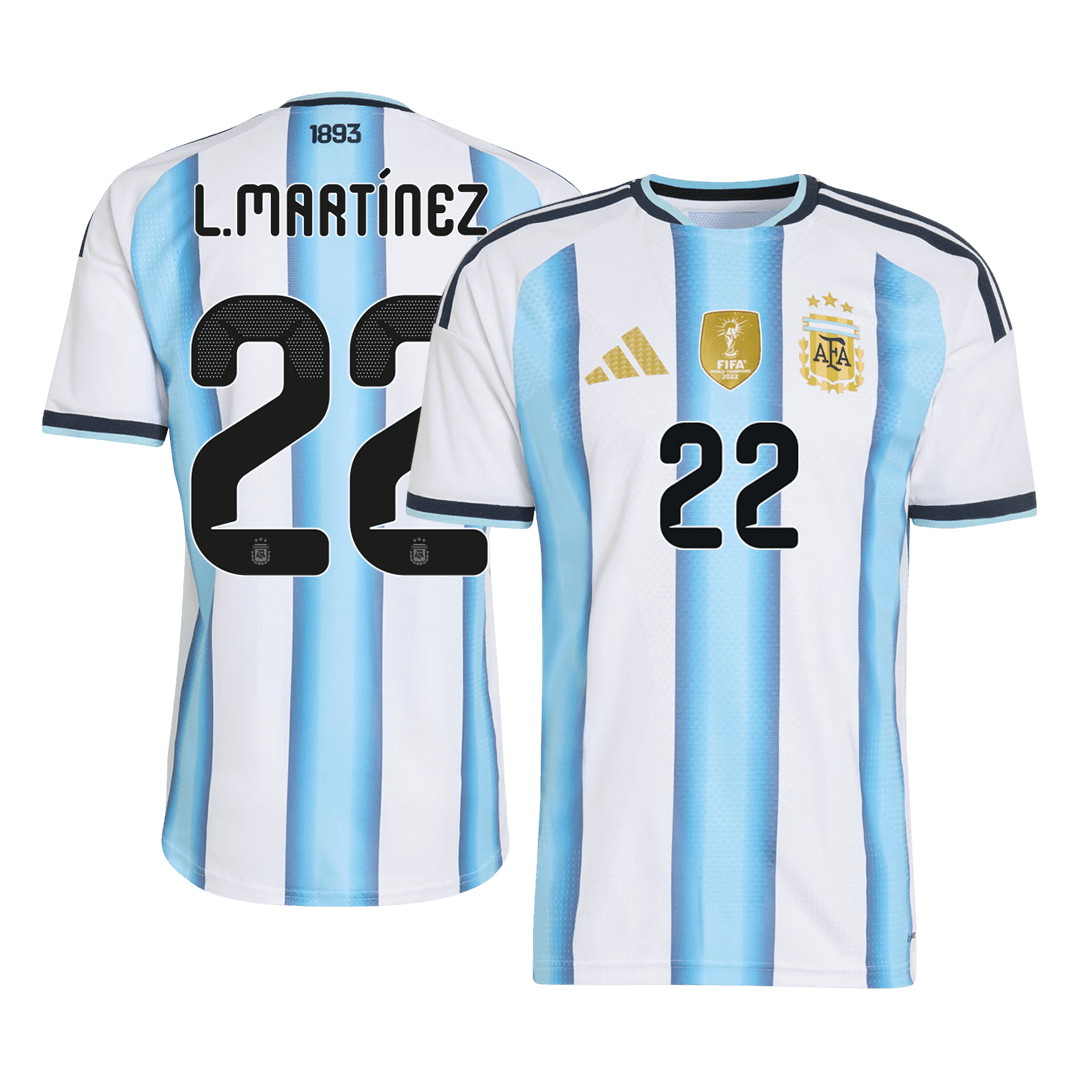 L.MARTÍNEZ #22 Argentine Domicile Maillot Coupe du Monde 2026 Blue&White Joueur