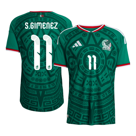 S.GIMENEZ #11 Mexique Domicile Maillot - Coupe du Monde 2026 Vert Joueur