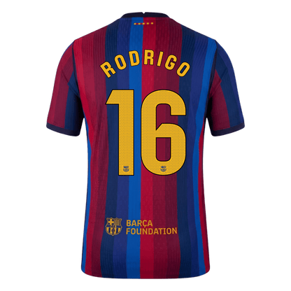RODRIGO #16 Barcelone Domicile Maillot 2026/27 Rouge&Bleu Joueur