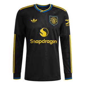 Manchester United Third Maillot Manches Longues 2025/26 Noir Grande Taille
