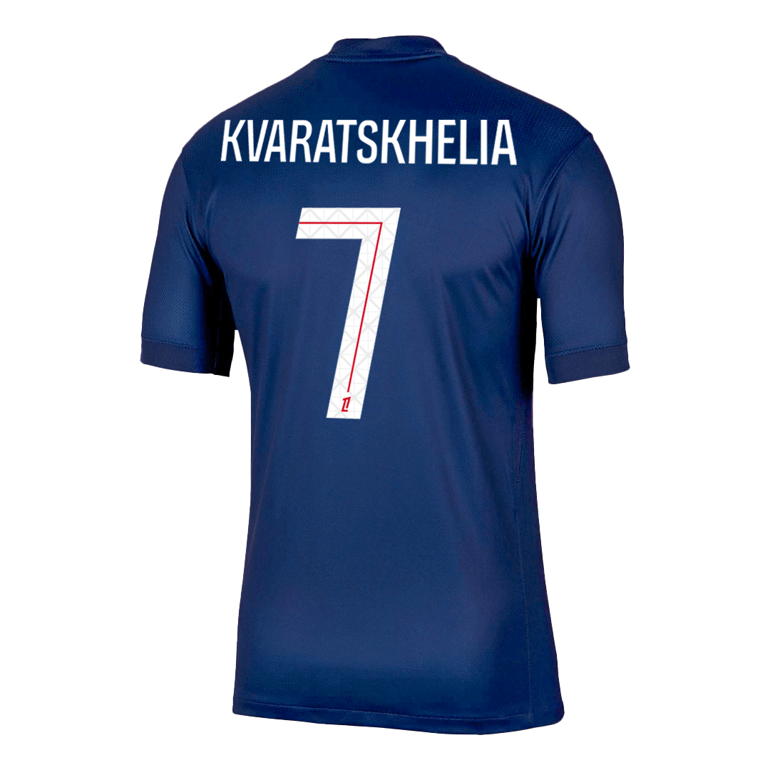 KVARATSKHELIA #7 Paris Saint-Germain Domicile Maillot 2025/26 Grande Taille