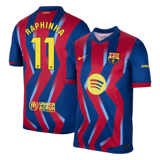 RAPHINHA #11 Barcelone Fourth Maillot 2025/26 Rouge&Bleu