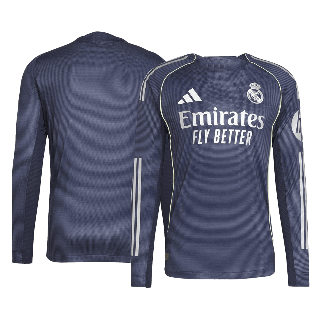 Real Madrid Extérieur Maillot Manches Longues 2025/26 Bleu marine