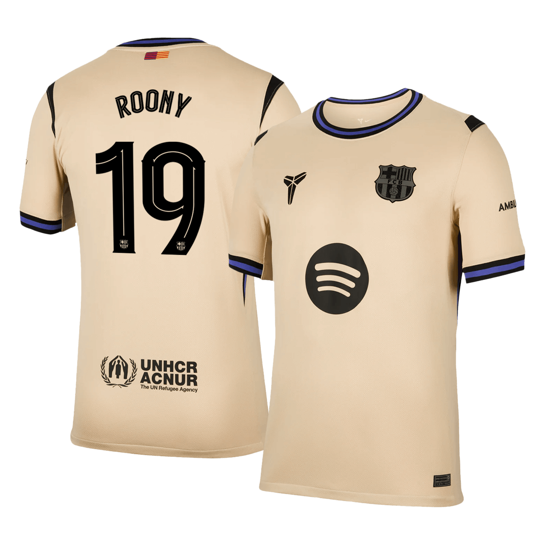 ROONY #19 Barcelone Extérieur Maillot 2025/26 Jaune - UCL Grande Taille