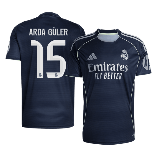 ARDA GÜLER #15 Real Madrid Extérieur Maillot 2025/26 Bleu marine - Super