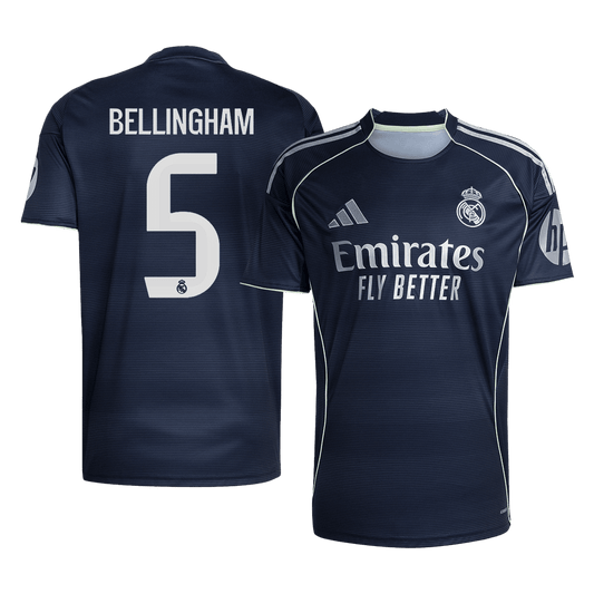 BELLINGHAM #5 Real Madrid Extérieur Maillot 2025/26 Grande Taille