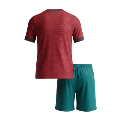 Portugal Domicile Maillot Kit Coupe du Monde 2026 Enfant Rouge