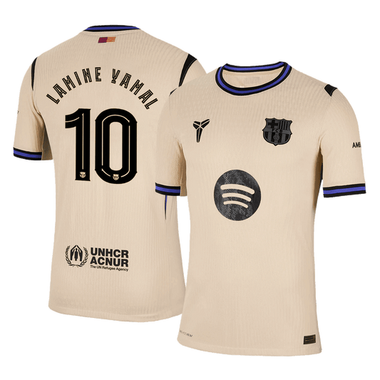 LAMINE YAMAL #10 Barcelone Extérieur Maillot 2025/26 Jaune Authentique - UCL