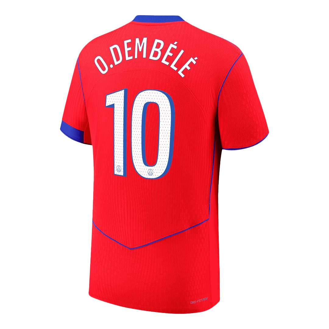 O.DEMBÉLÉ #10 Paris Third Maillot 2025/26 Rouge Authentique