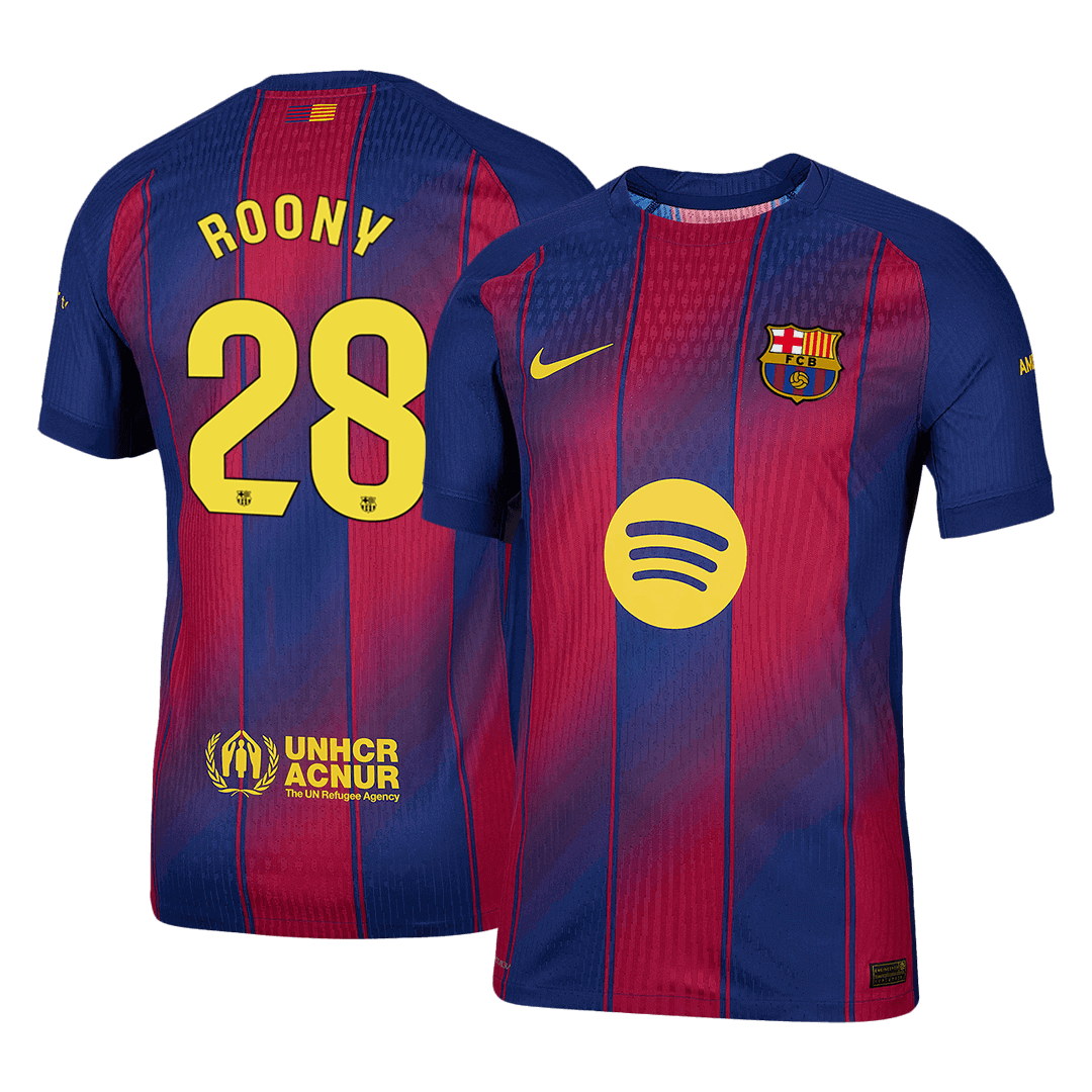 ROONY #28 Barcelone Domicile Maillot 2025/26 Rouge et Bleu Joueur