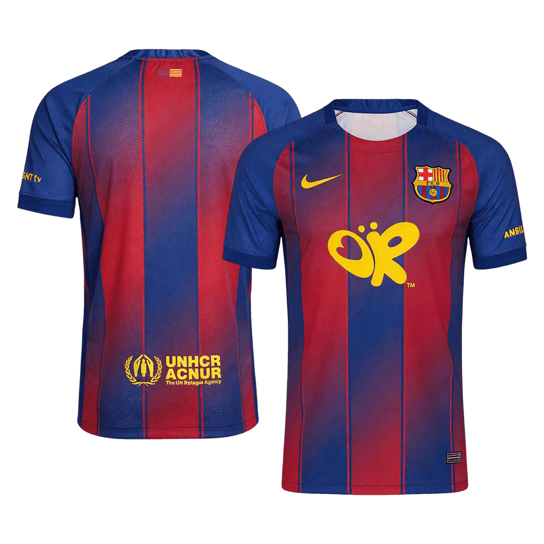 Barcelone Domicile Maillot 2025/26 Rouge&Bleu Grande Taille