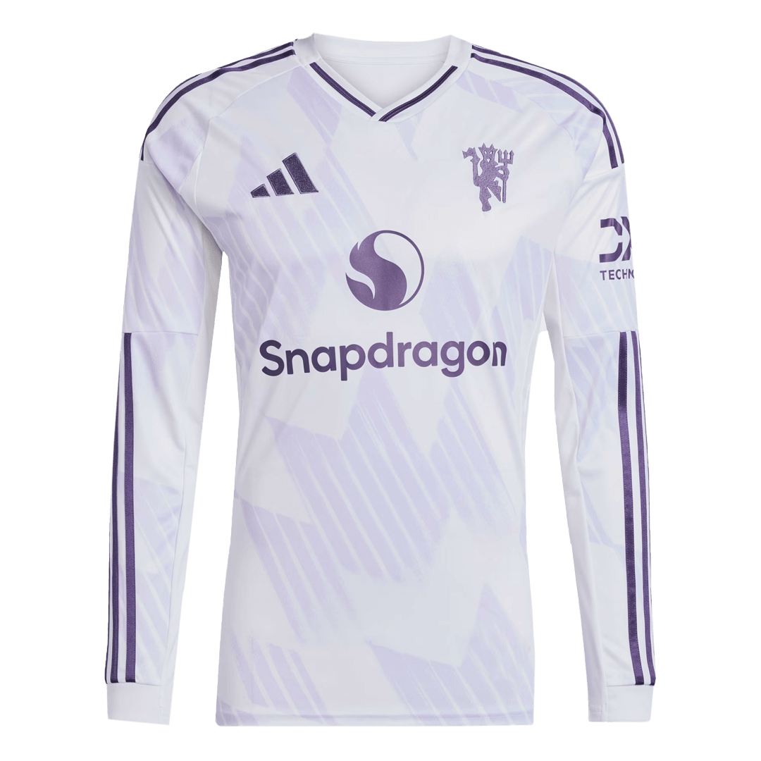 Manchester United Extérieur Maillot Manches Longues 2025/26 Grande Taille