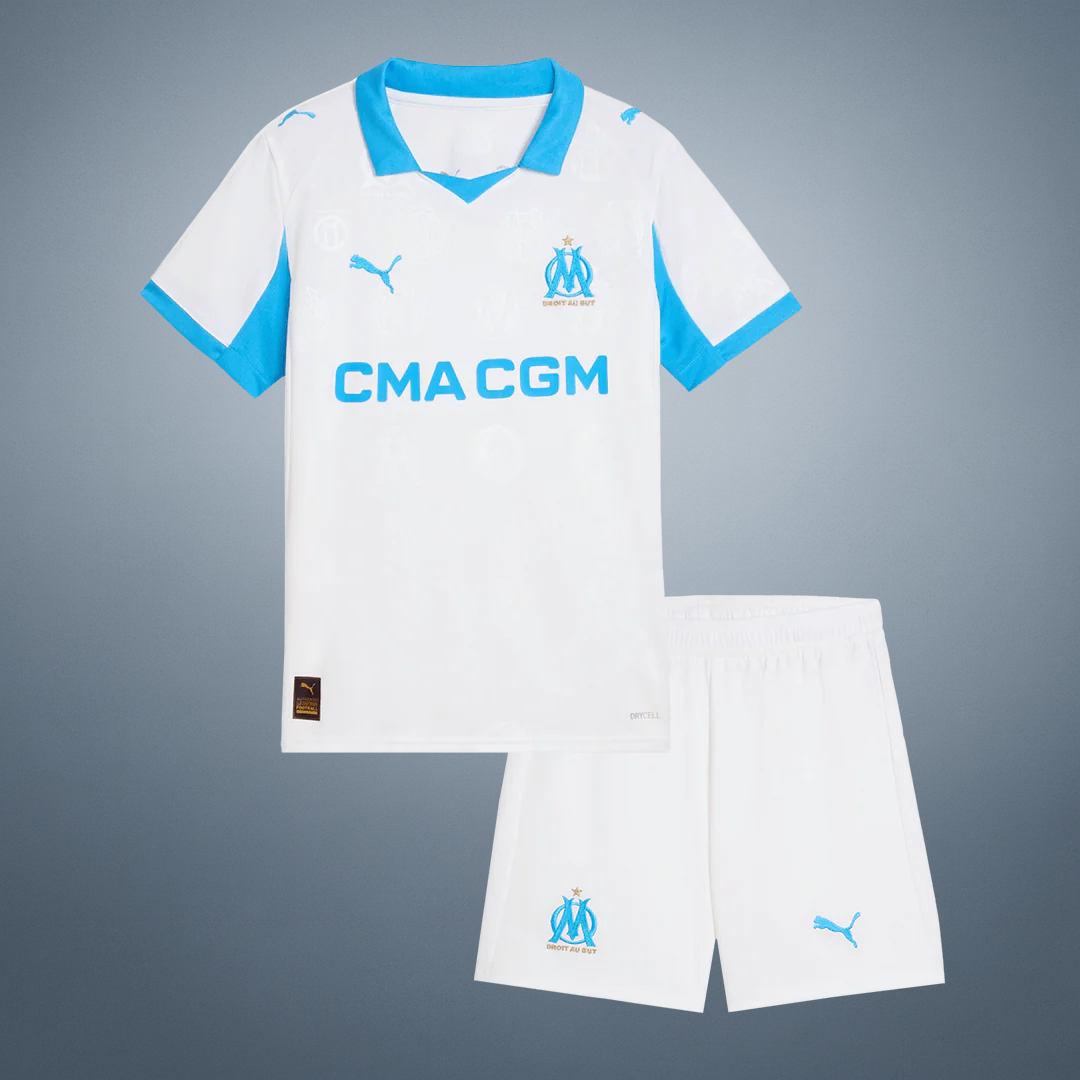 Olympique de Marseille Domicile Maillot Kit 2025/26 Junior