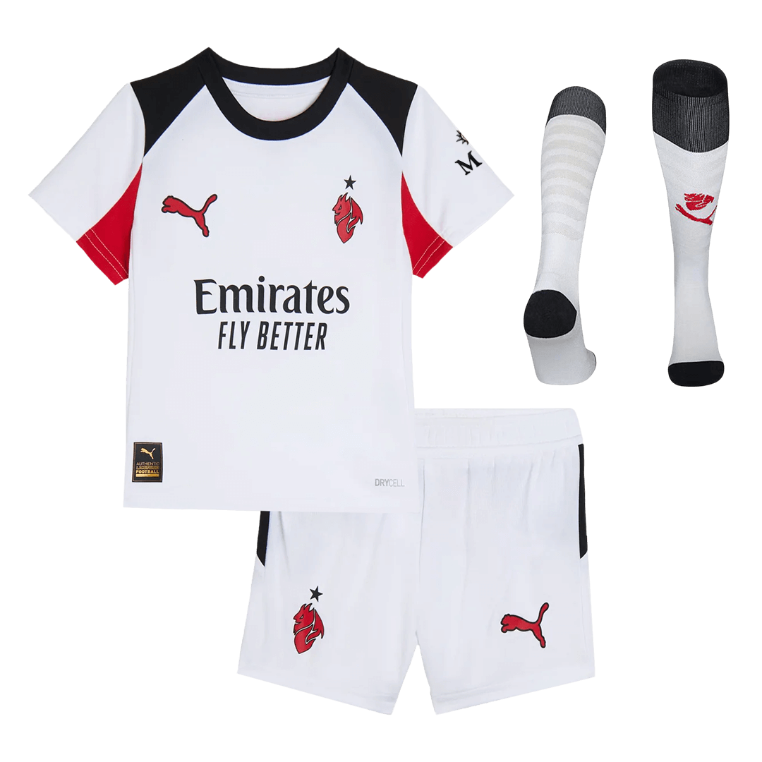 AC Milan Extérieur Maillot Kit 2025/26 Enfant Blanc
