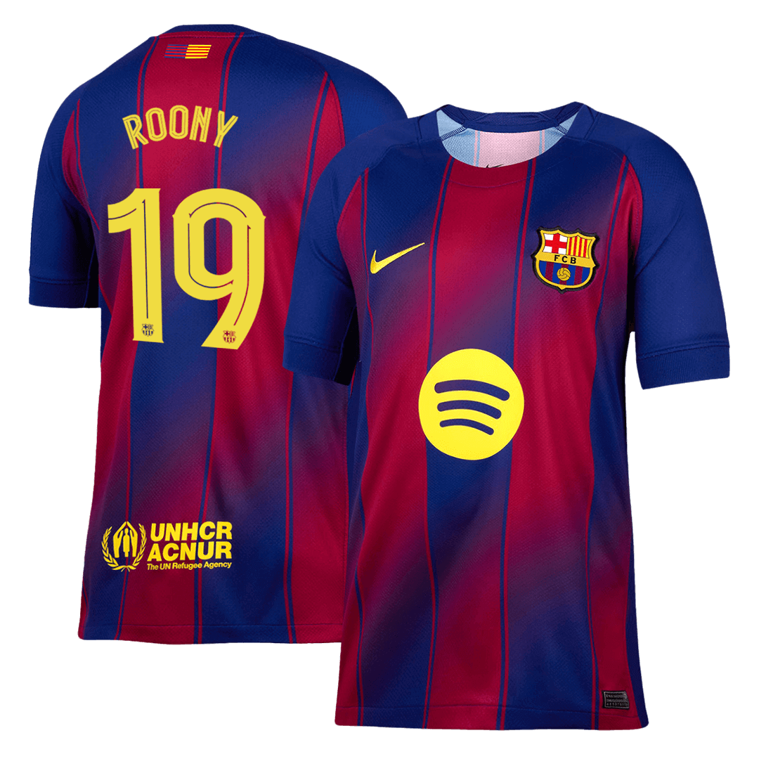 ROONY #19 Barcelone Domicile Maillot 2025/26 Rouge et Bleu - UCL - Super