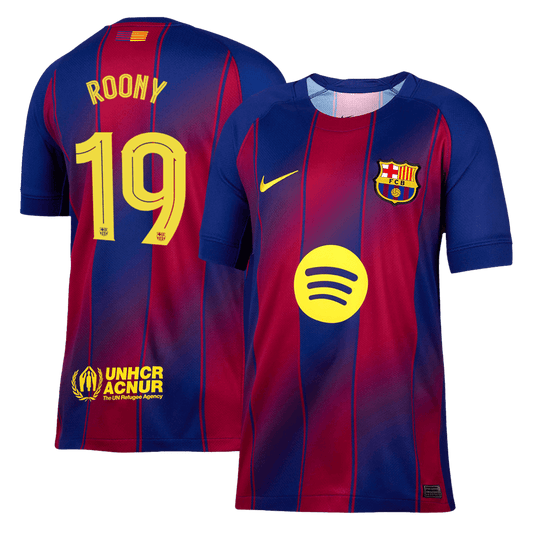 ROONY #19 Barcelone Domicile Maillot 2025/26 Rouge et Bleu - UCL Grande Taille