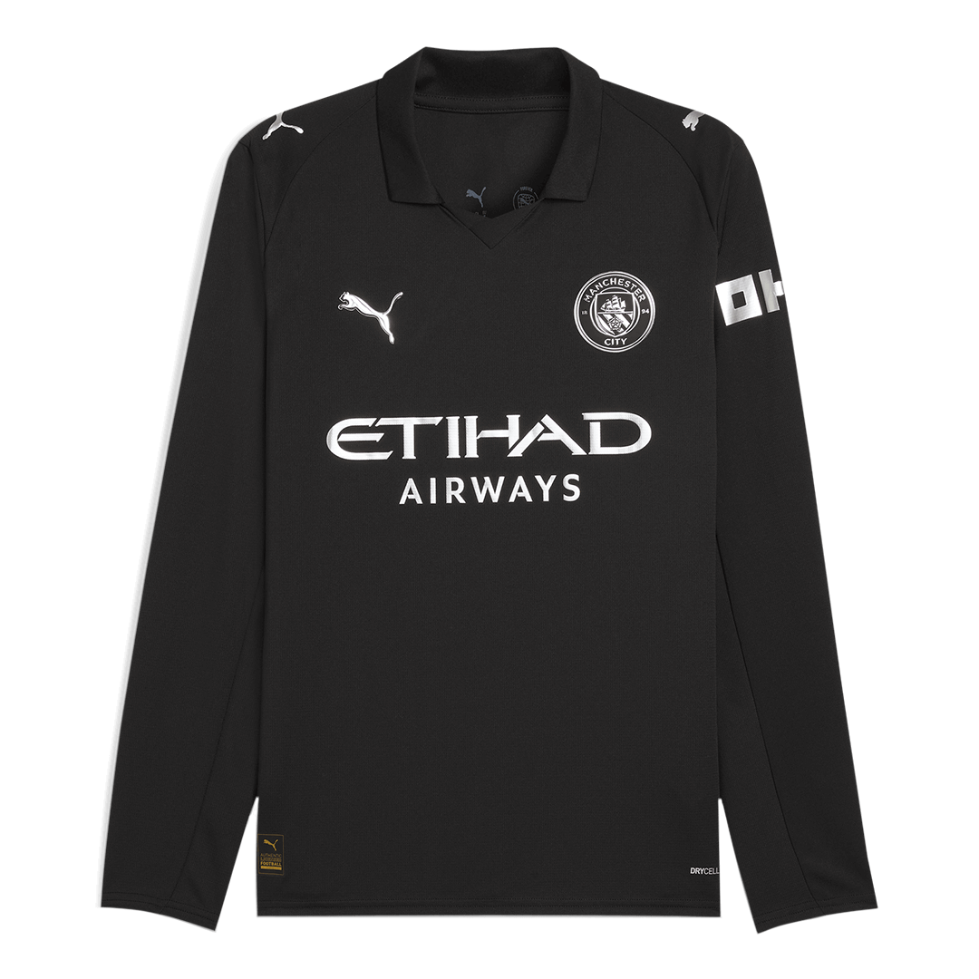 Manchester City Extérieur Maillot Manches Longues 2025/26 Noir
