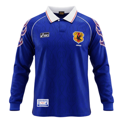 Retro Japon Domicile Maillot Manches Longues 1998 Bleu