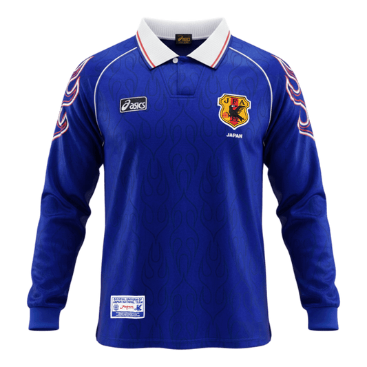 Retro Japon Domicile Maillot Manches Longues 1998 Bleu