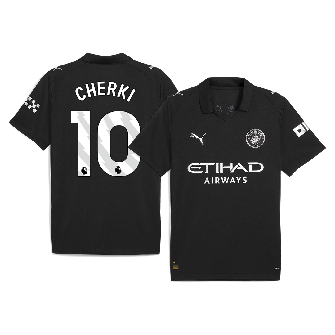 CHERKI #10 Manchester City Extérieur Maillot 2025/26 Noir