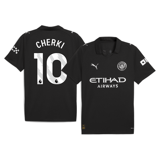 CHERKI #10 Manchester City Extérieur Maillot 2025/26 Noir