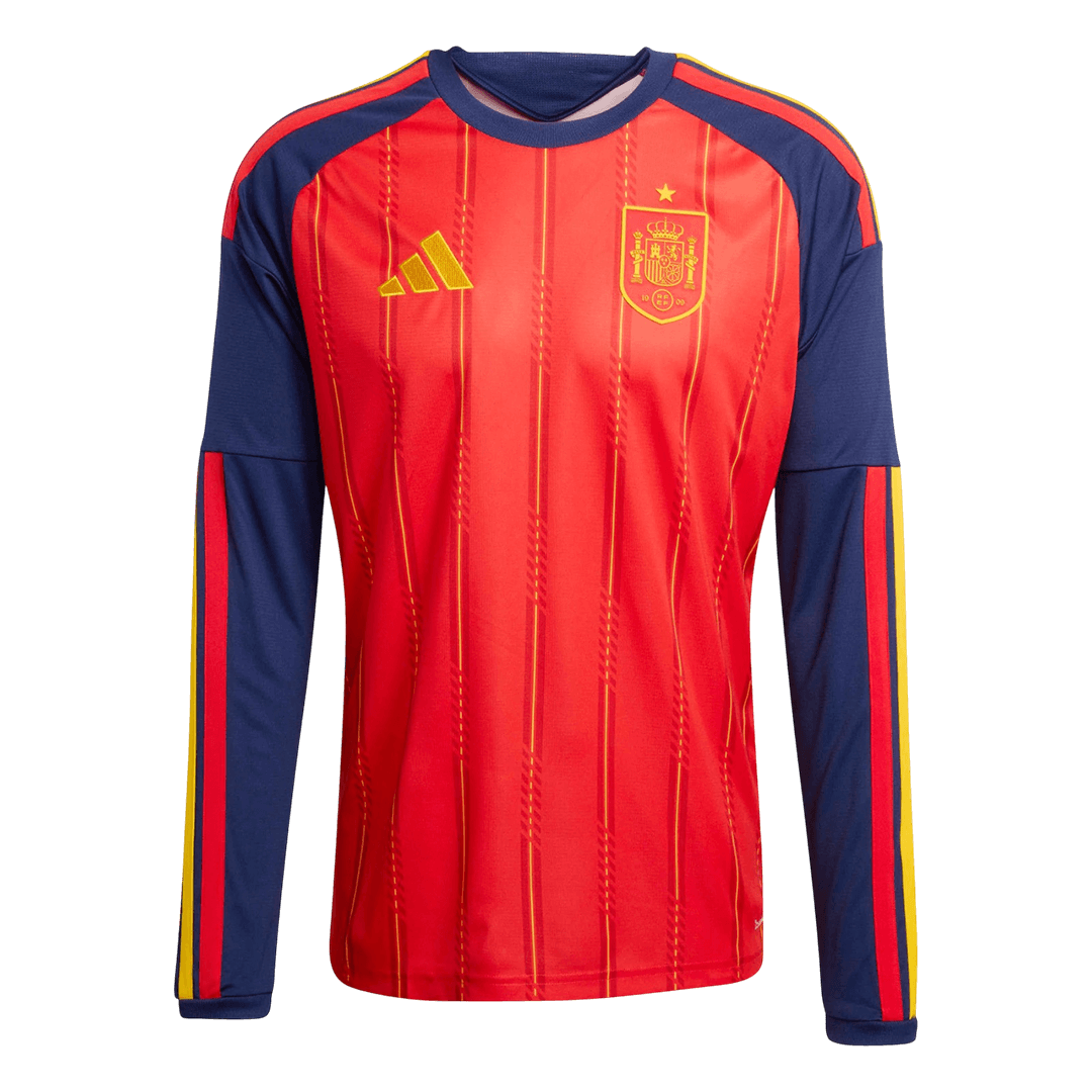 Espagne Domicile Maillot Manches Longues - Coupe du Monde 2026 Rouge Grande Taille