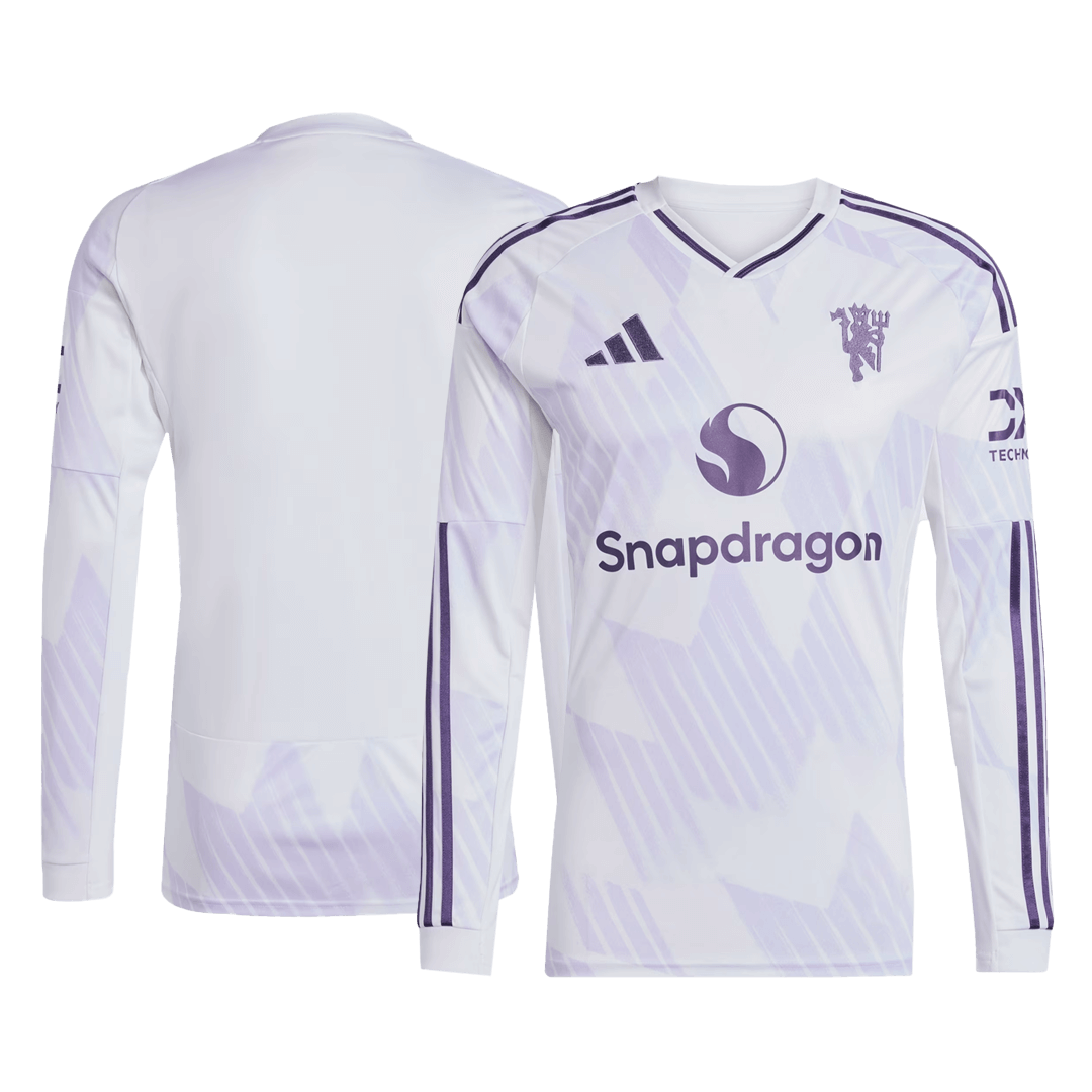 Manchester United Extérieur Maillot Manches Longues 2025/26 Grande Taille