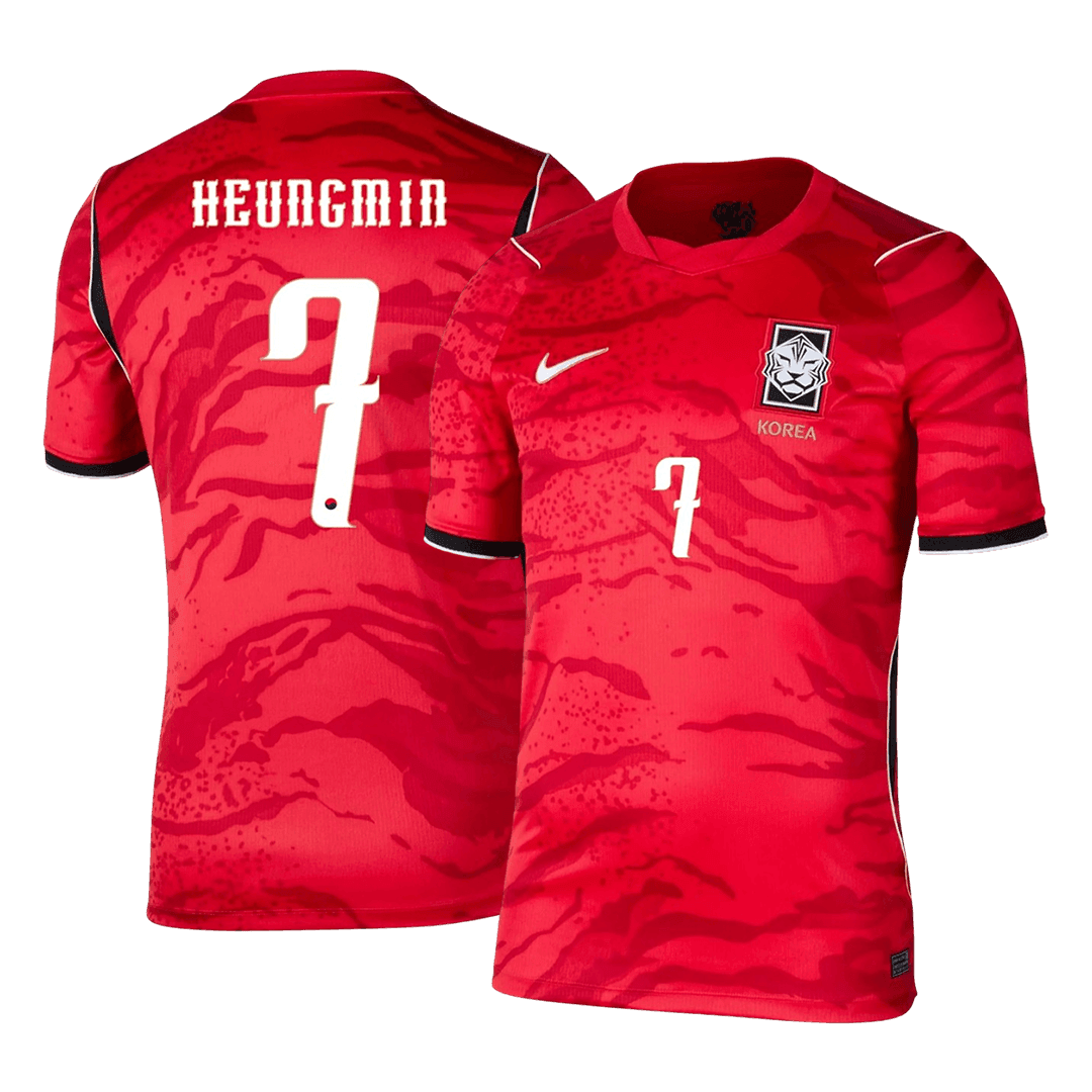 HEUNGMIN #7 Zuid-Korea Thuisshirt - Wereldkampioenschap 2026 Rood