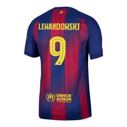 LEWANDOWSKI #9 Barcelone Domicile Maillot 2025/26 Authentique - UCL