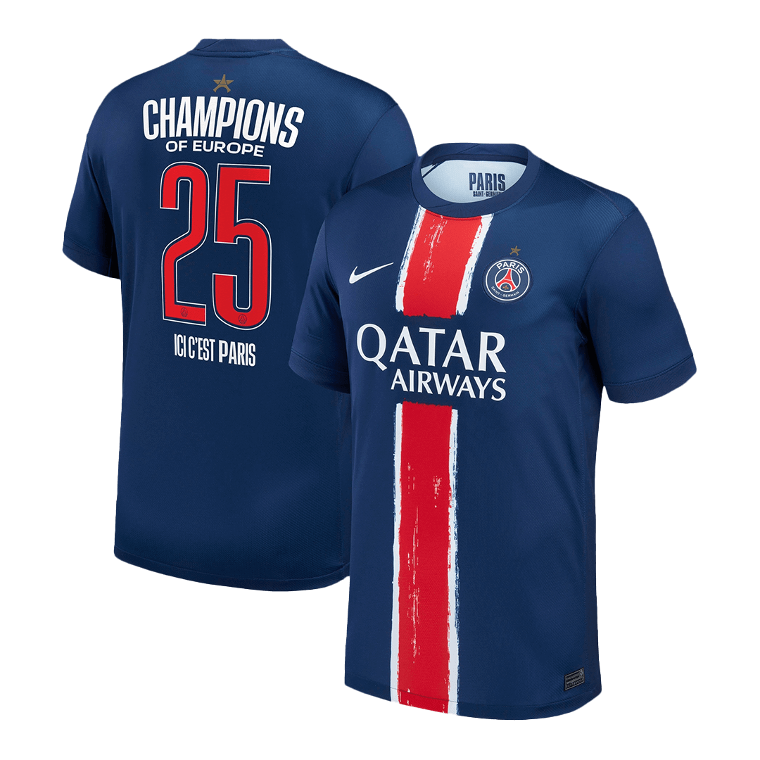 CHAMPIONS #25 Paris Saint-Germain Domicile Maillot 2024/25 - CHAMPIONS OF EUROPE