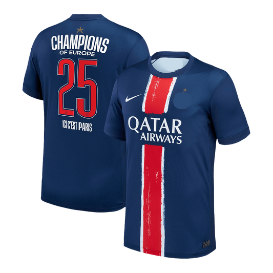 CHAMPIONS #25 Paris Domicile Maillot 2024/25 - CHAMPIONS OF EUROPE Grande Taille
