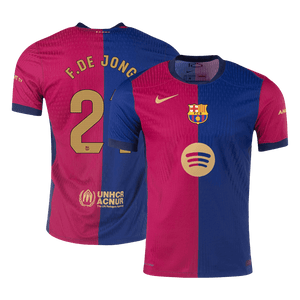 F.DE JONG #21 Barcelone Domicile Maillot 2024/25 Authentique - Spotify Logo Without Text