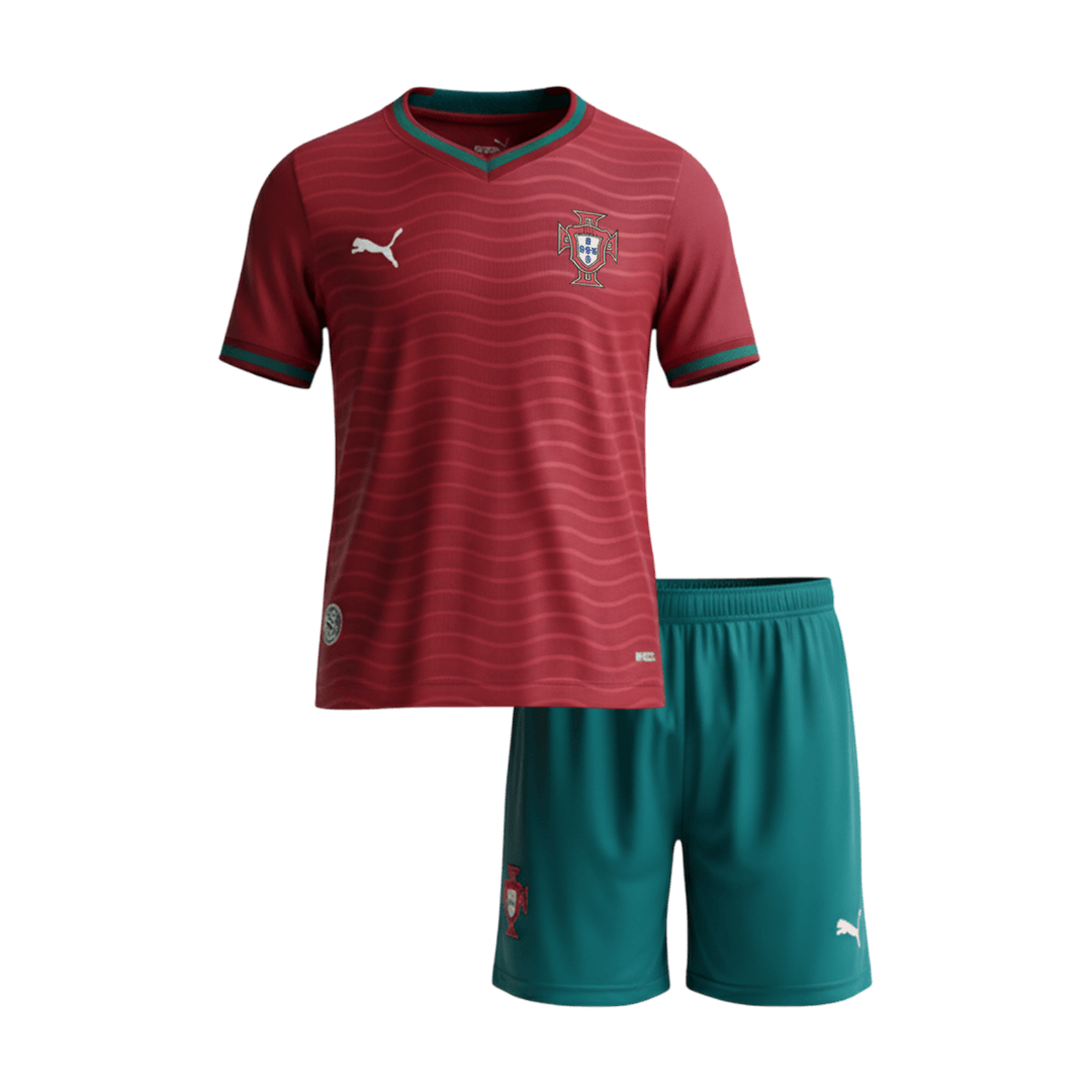 Portugal Domicile Maillot Kit Coupe du Monde 2026 Enfant Rouge