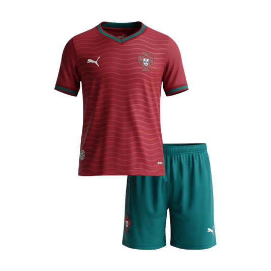 Portugal Domicile Maillot Kit Coupe du Monde 2026 Junior Rouge