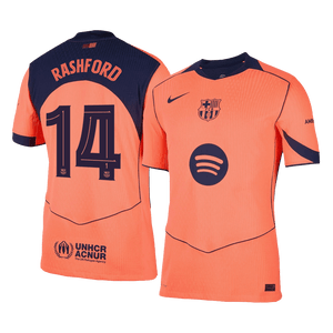 RASHFORD #14 Barcelone Third Maillot 2025/26 Orange Authentique - UCL