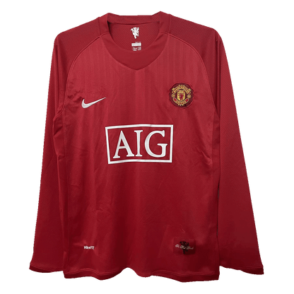 Retro Manchester United Domicile Maillot Manches Longues 2007/08