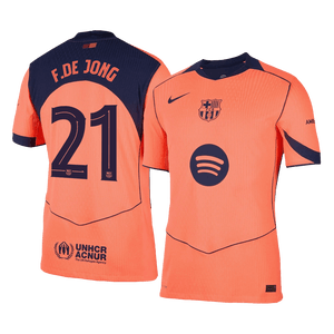 F.DE JONG #21 Barcelone Third Maillot 2025/26 Orange Authentique - UCL
