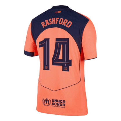 RASHFORD #14 Barcelone Third Maillot 2025/26 Orange Authentique - UCL