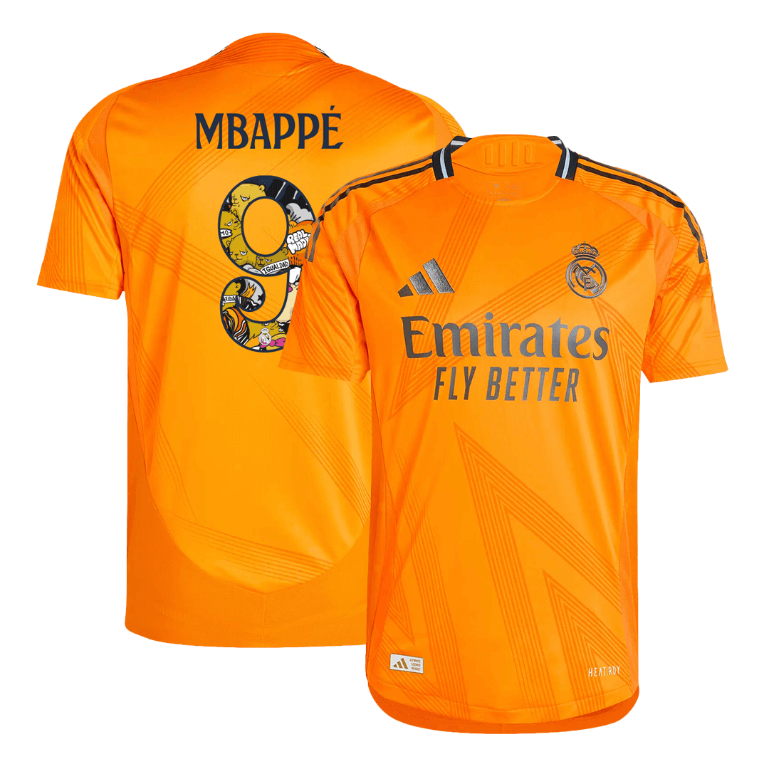 MBAPPÉ #9 Real Madrid Extérieur Maillot 2024/25 Authentique - Bear Champ Font - Mon Maillot Foot Store