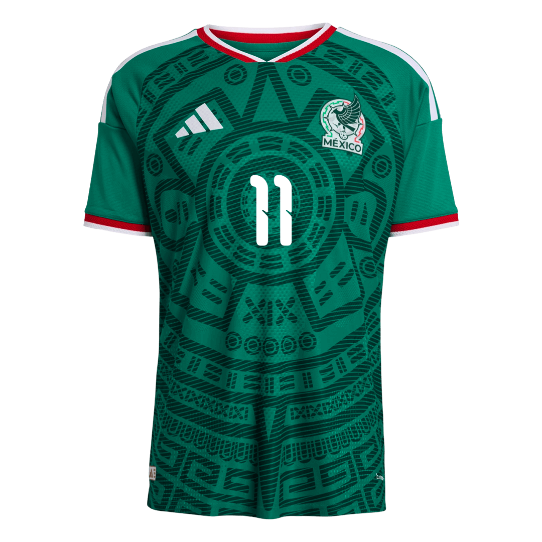 S.GIMENEZ #11 Mexique Domicile Maillot - Coupe du Monde 2026 Vert Joueur