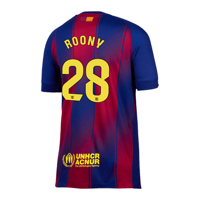 ROONY #28 Barcelone Domicile Maillot 2025/26 Rouge et Bleu - Super
