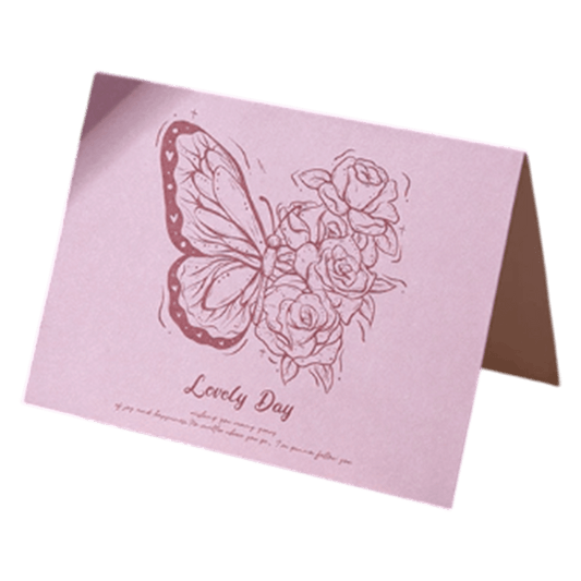 Gepersonaliseerde Vlinder Lieve Dag Verjaardagskaart Roze