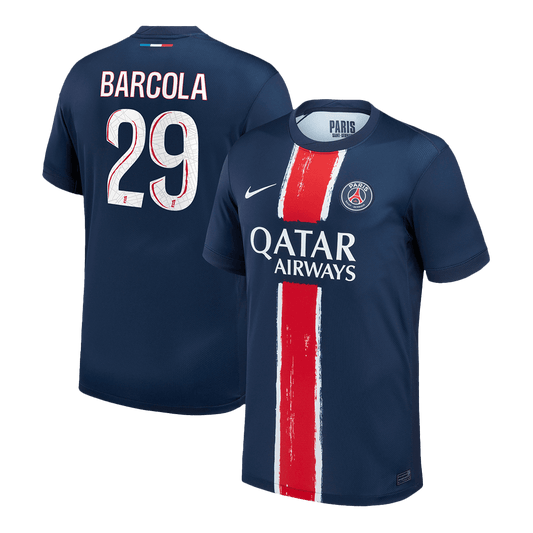 BARCOLA #29 Paris Saint-Germain Domicile Maillot 2024/25 Grande Taille