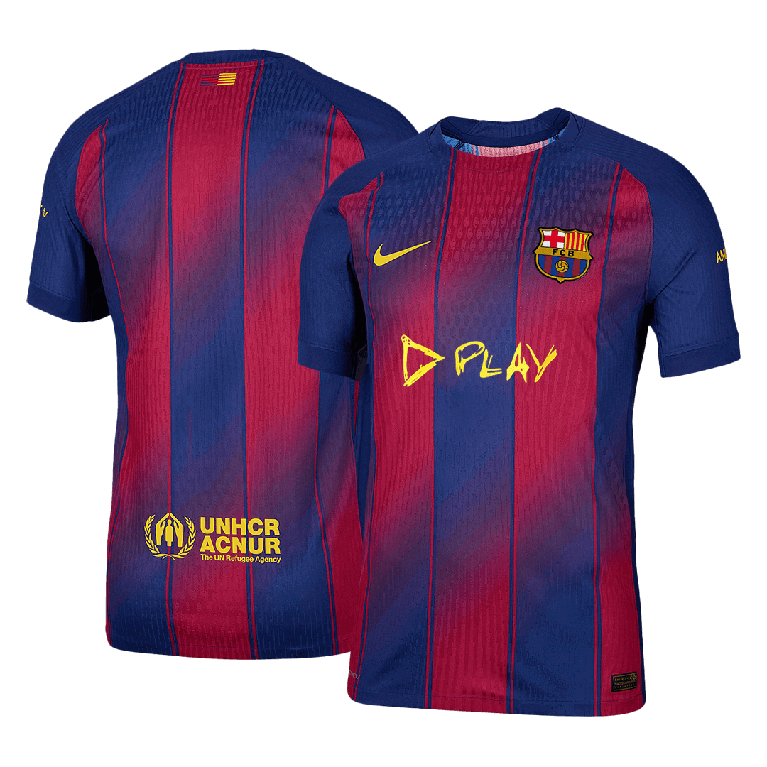 Barcelone Domicile Maillot 2025/26 Rouge et Bleu Joueur