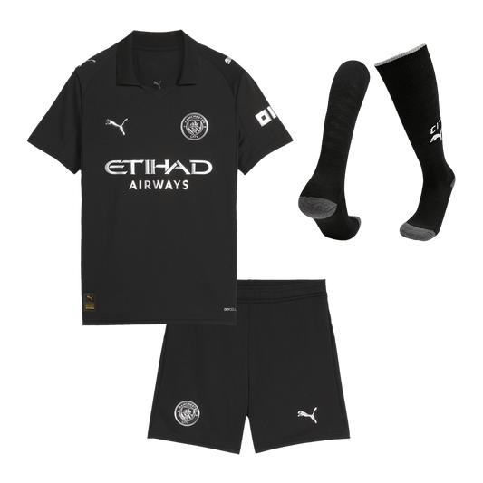 Manchester City Extérieur Maillot Kit 2025/26 Junior Noir