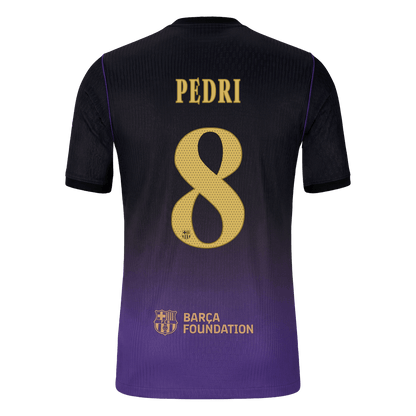 PEDRI #8 Barcelone Extérieur Maillot 2026/27 Black/Purple Joueur - UCL