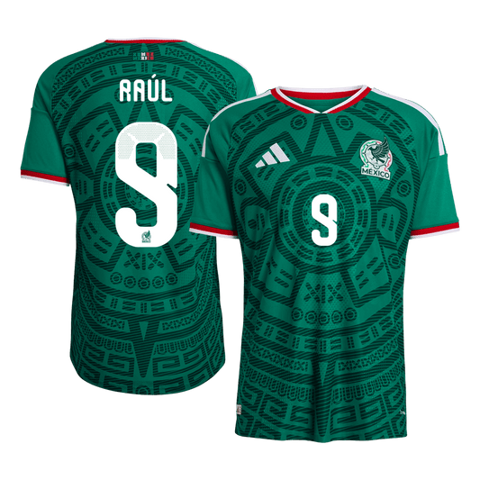 Raúl #9 Mexique Domicile Maillot - Coupe du Monde 2026 Vert Joueur