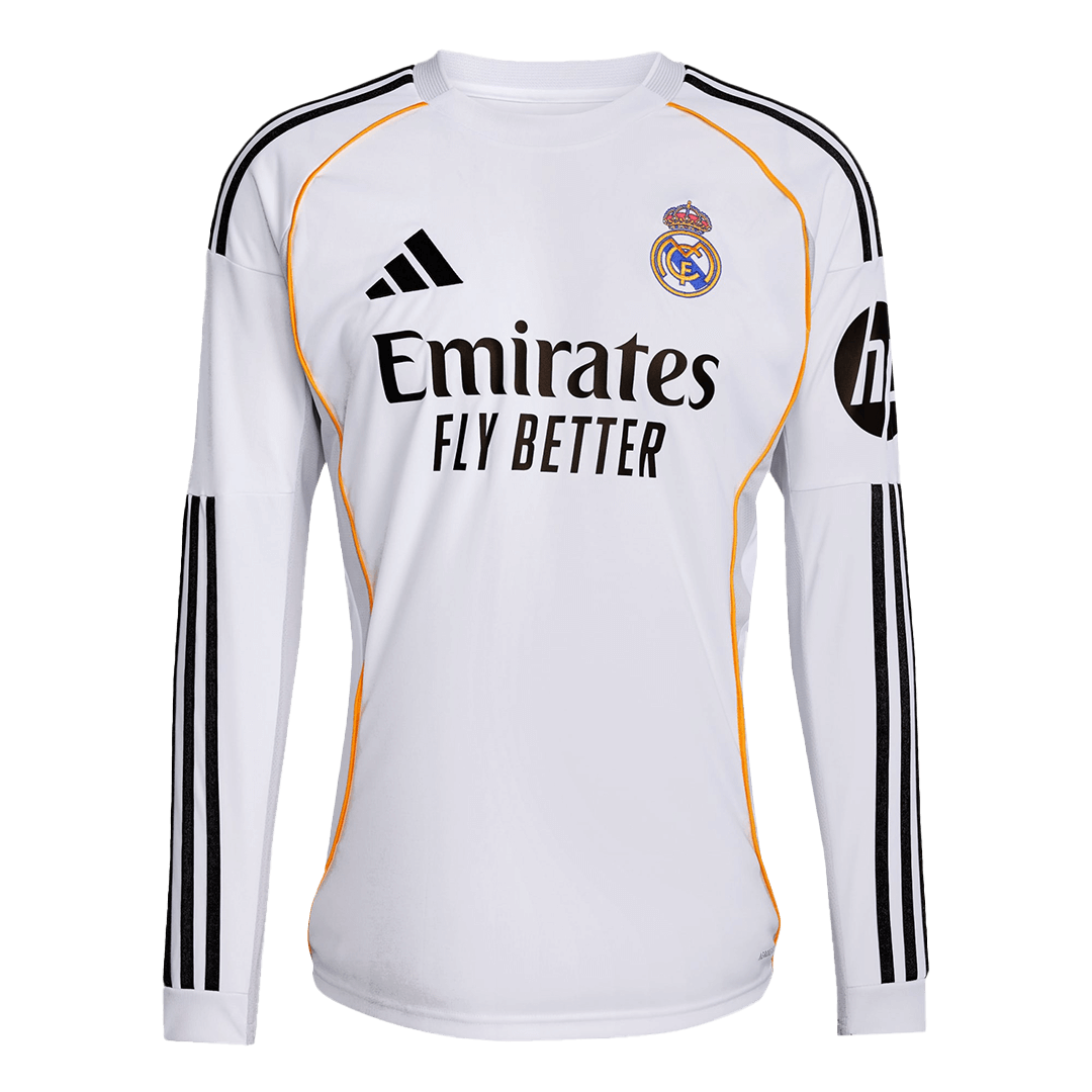 Real Madrid Domicile Maillot Manches Longues 2025/26 Grande Taille