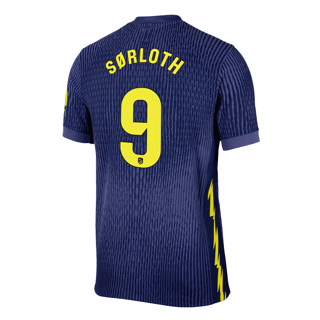 SØRLOTH #9 Atlético Uit tenue Shirt 2025/26 Marineblauw Speler